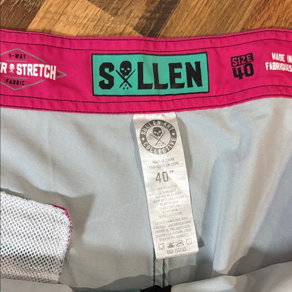 Sullen Art Collective "Sun Bum" Choloha Tropical Reaper Boardshorts - Size 40 - Picture 2 of 6